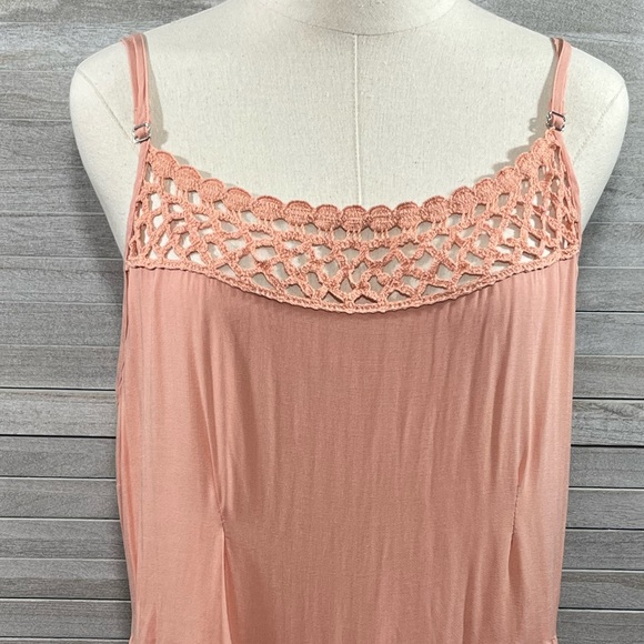 FOREVER 21 Sundress Crochet Trim Peachy Pink-3X (jrs) - Picture 2 of 3